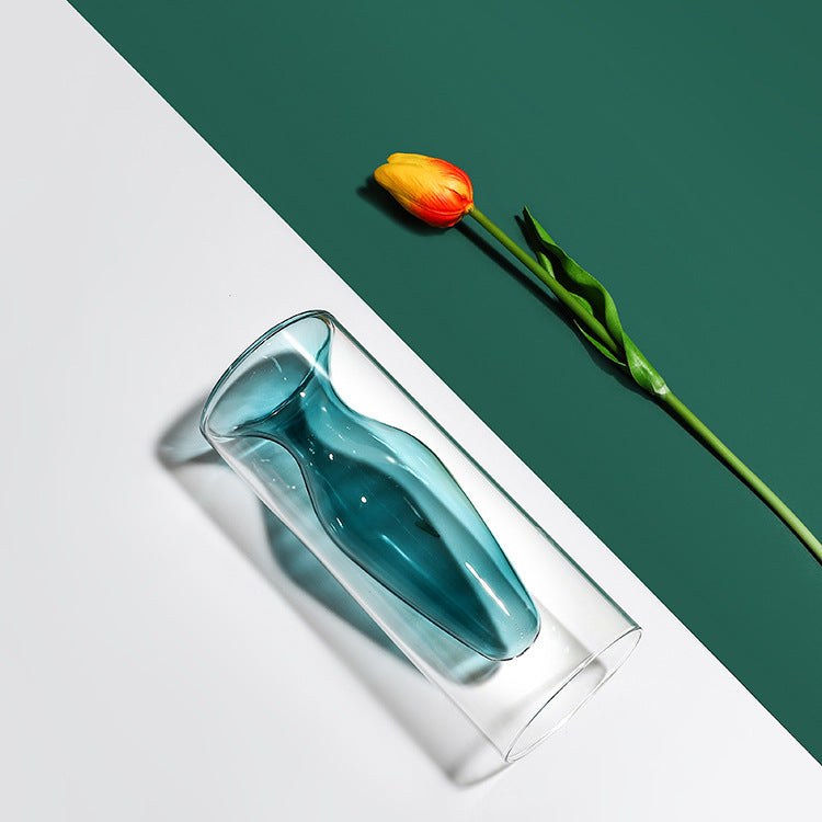 Nordic Ins Colourful Glass Transparent Vase - My Store