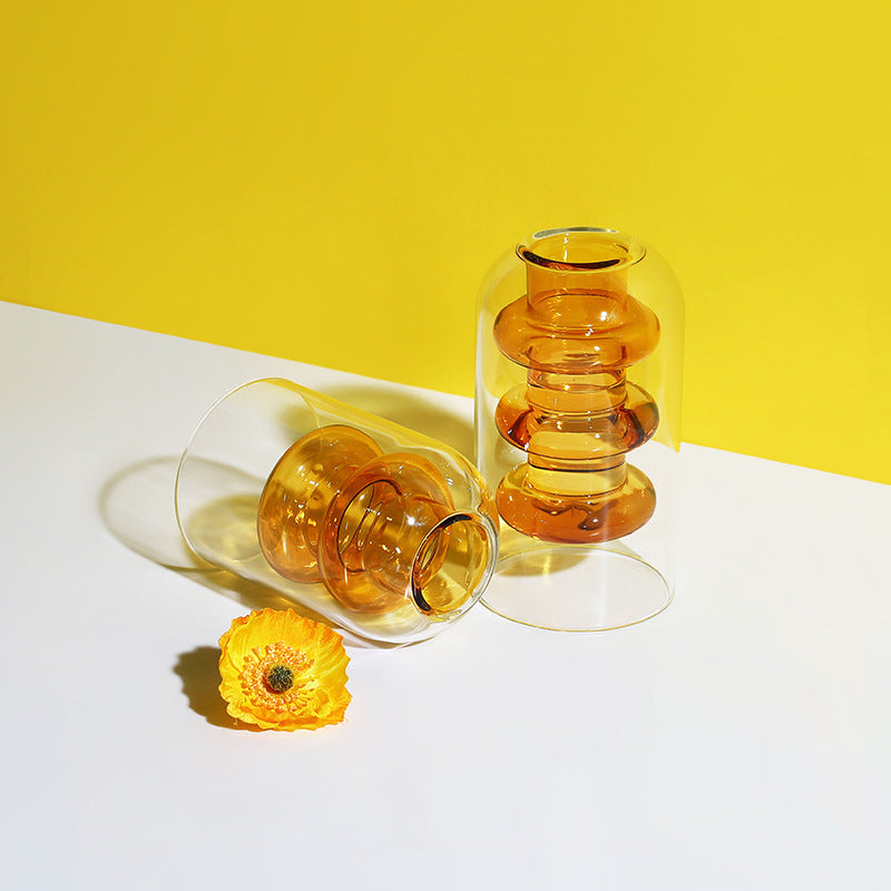 Nordic Ins Colourful Glass Transparent Vase - My Store