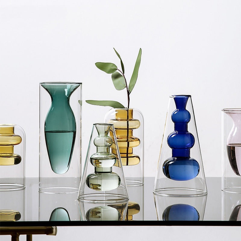 Nordic Ins Colourful Glass Transparent Vase - My Store