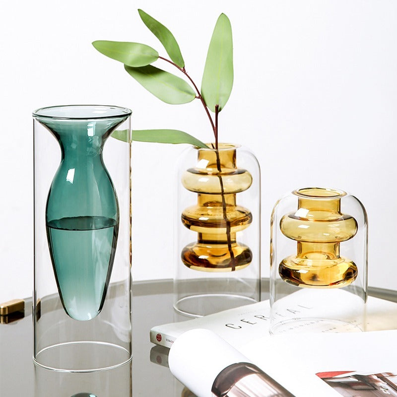 Nordic Ins Colourful Glass Transparent Vase - My Store