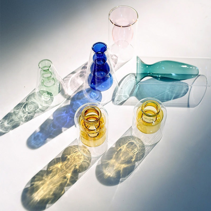 Nordic Ins Colourful Glass Transparent Vase - My Store