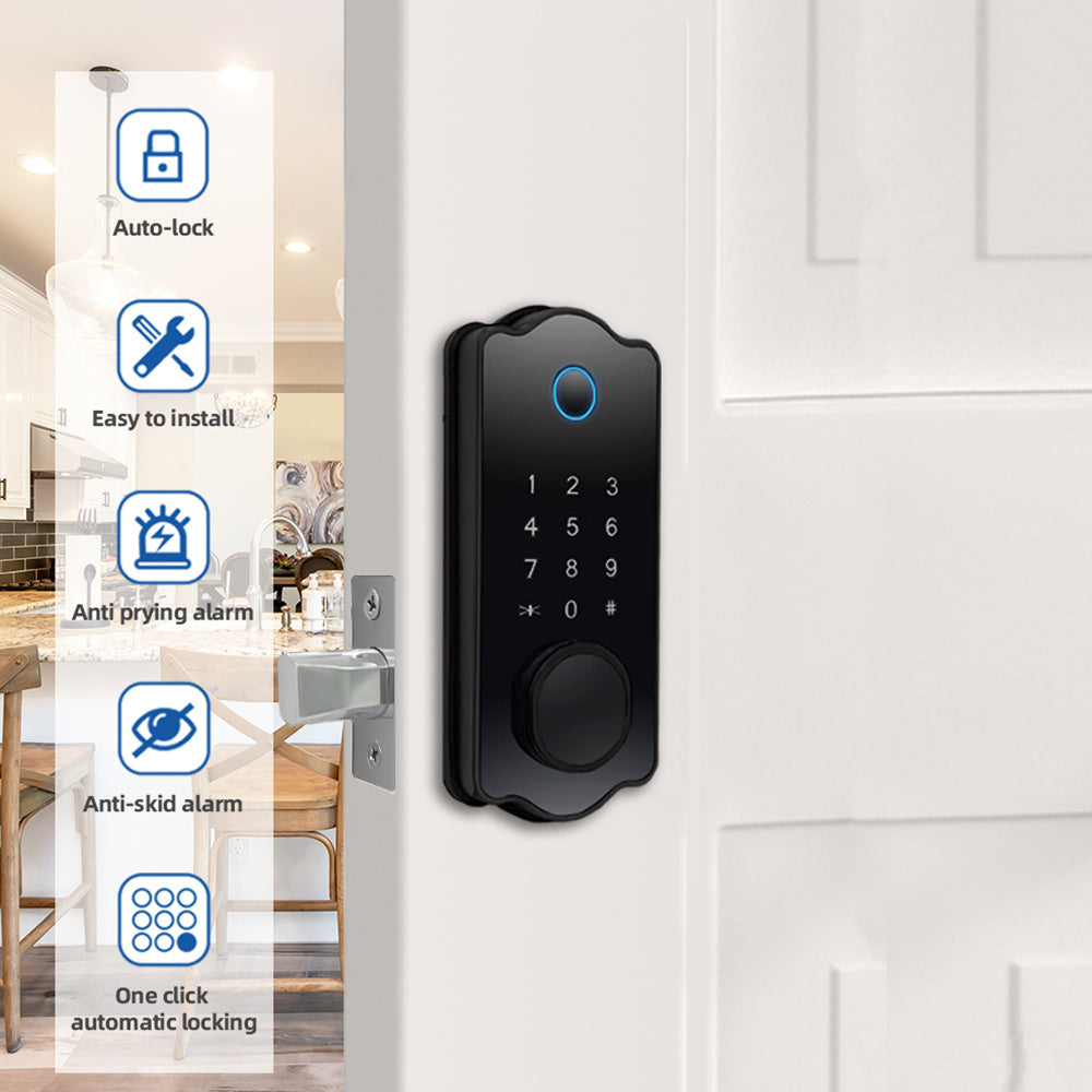5 in 1 Smart Electronic Fingerprint Door Lock with Handle - My Store