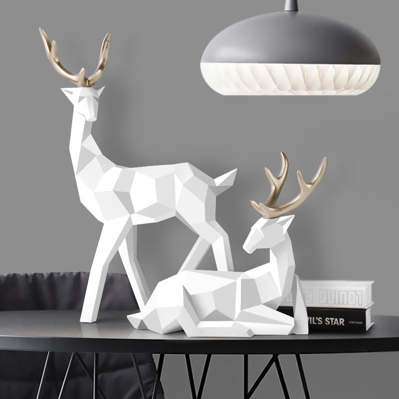 Deers Sculpture Resin Statue Table Ornament - My Store