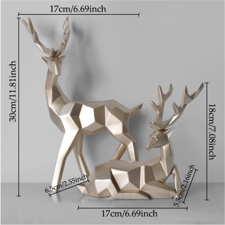 Deers Sculpture Resin Statue Table Ornament - My Store