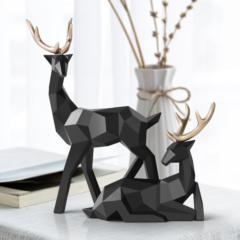 Deers Sculpture Resin Statue Table Ornament - My Store