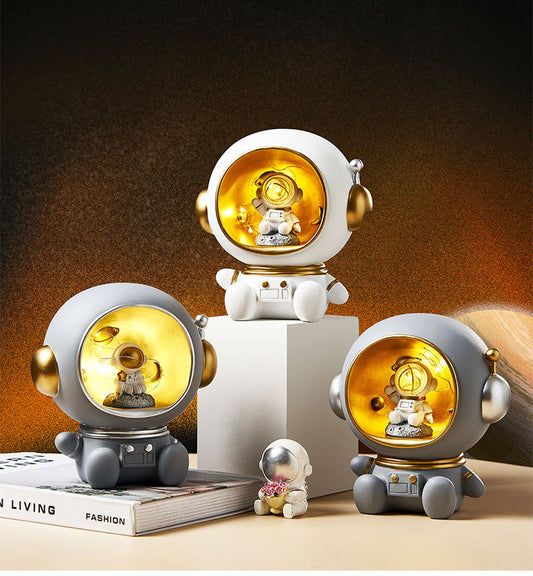 Astronaut Creative Night Light Piggy Bank Resin - My Store