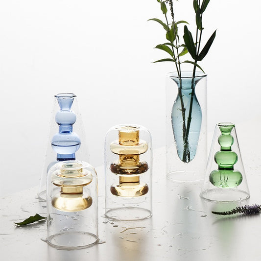 Nordic Ins Colourful Glass Transparent Vase - My Store