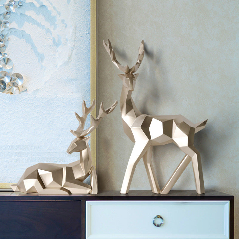Deers Sculpture Resin Statue Table Ornament - My Store