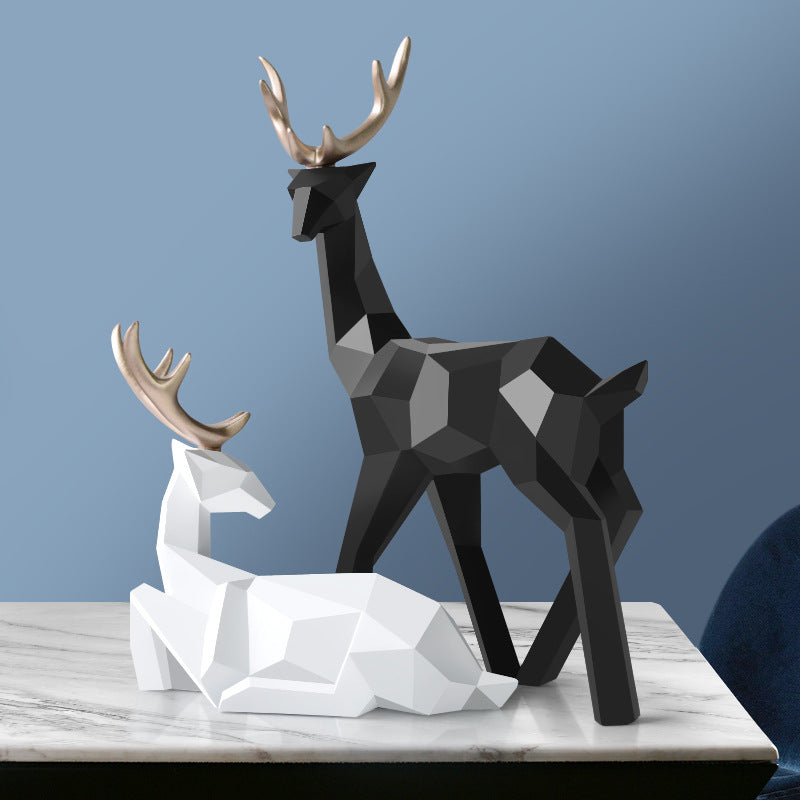 Deers Sculpture Resin Statue Table Ornament - My Store