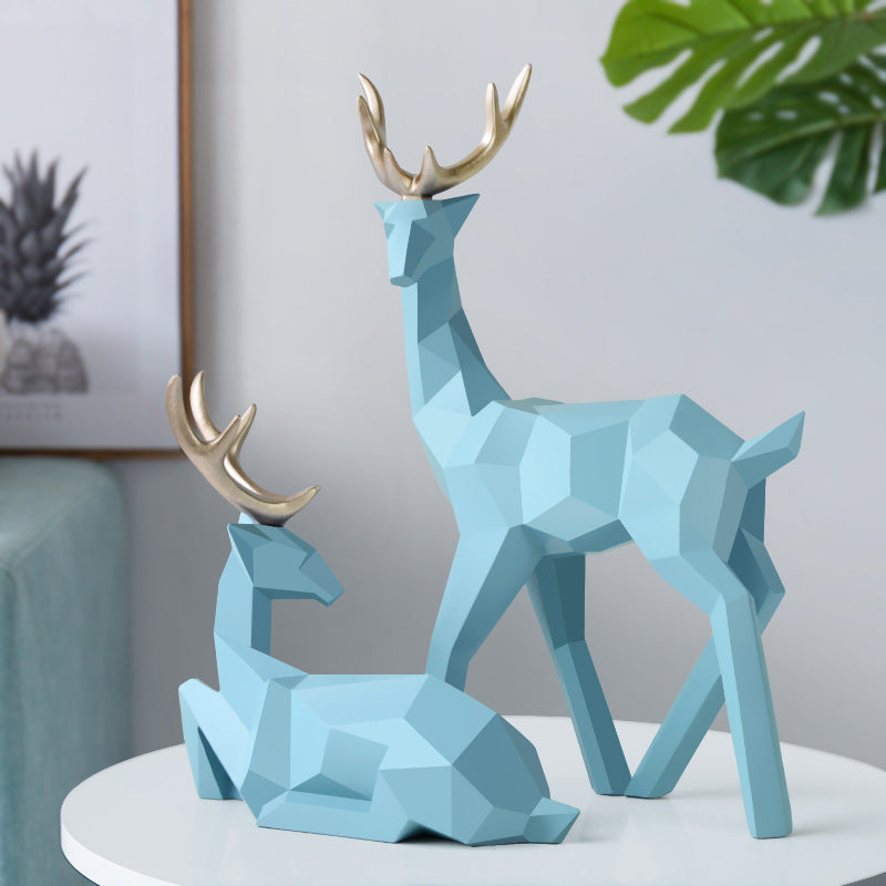 Deers Sculpture Resin Statue Table Ornament - My Store