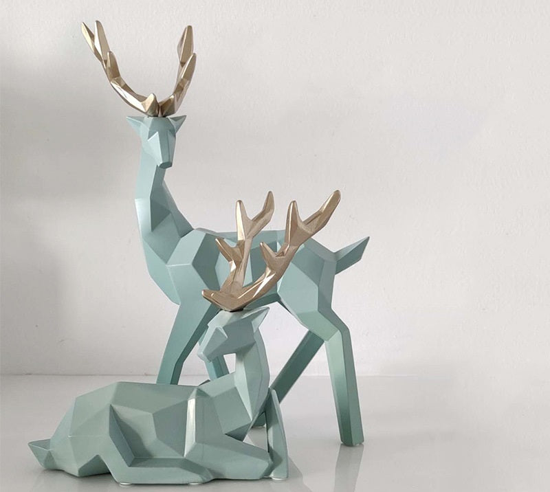 Deers Sculpture Resin Statue Table Ornament - My Store