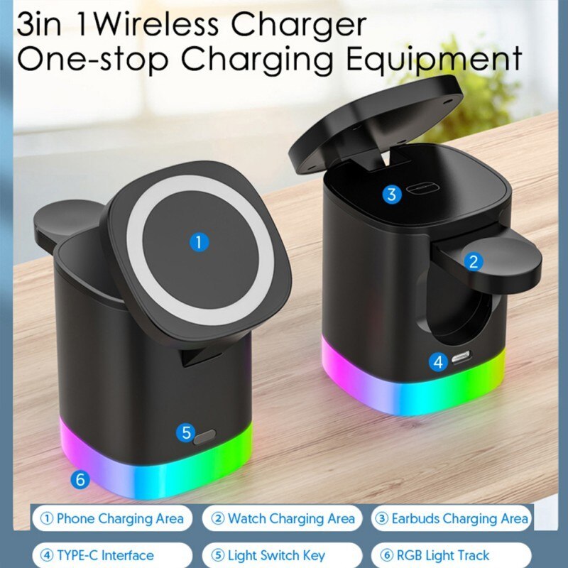 3 In 1 Magnetic Wireless Fast Charger - My Store